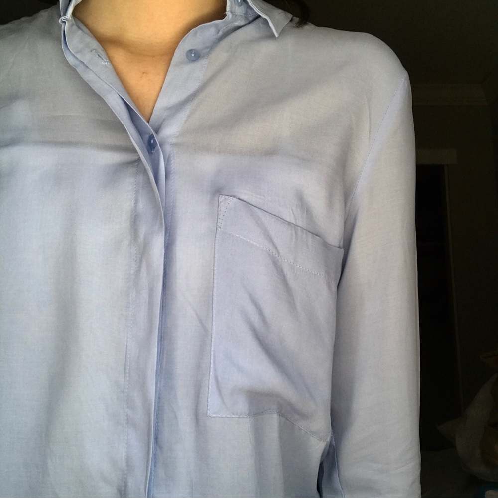 Blue button down shirt